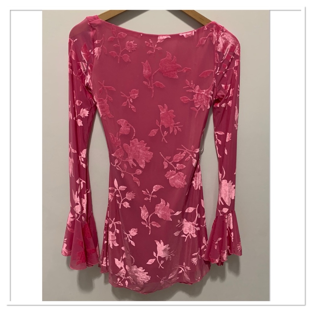 NWT Hello Molly Golden Moon Long Sleeve Mini Dress Pink Size US 6
